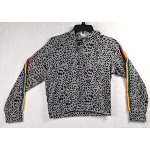 Kidpix Full Zip Hoodie Girls Size XL 14 Black & Grey Lippard Long Sleeve